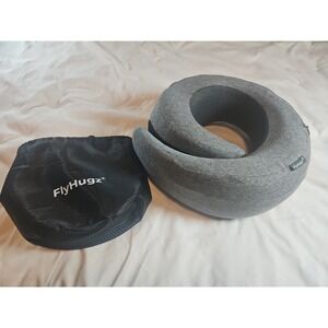 FlyHugz Foldable Comfort Travel Neck Pillow Gray Memory Foam New TRAVEL BAG ATL
